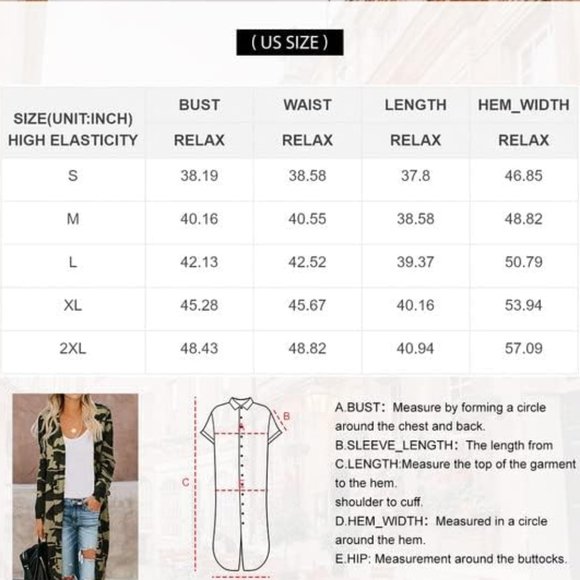 CAMO Print Longline Cardigan Sweater | Size XL - Picture 11 of 12